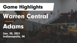 Warren Central  vs Adams  Game Highlights - Jan. 30, 2021