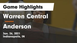 Warren Central  vs Anderson  Game Highlights - Jan. 26, 2021