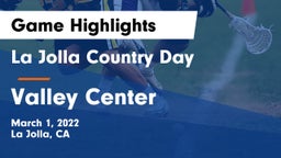 La Jolla Country Day  vs Valley Center Game Highlights - March 1, 2022