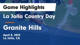 La Jolla Country Day  vs Granite Hills Game Highlights - April 8, 2022