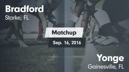 Matchup: Bradford  vs. Yonge  2016