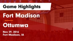 Fort Madison  vs Ottumwa  Game Highlights - Nov 29, 2016