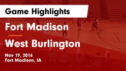 Fort Madison  vs West Burlington  Game Highlights - Nov 19, 2016