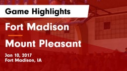 Fort Madison  vs Mount Pleasant  Game Highlights - Jan 10, 2017