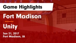 Fort Madison  vs Unity Game Highlights - Jan 21, 2017
