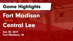 Fort Madison  vs Central Lee  Game Highlights - Jan 28, 2017