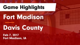 Fort Madison  vs Davis County  Game Highlights - Feb 7, 2017