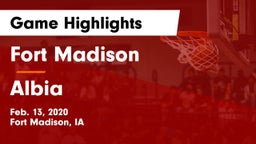 Fort Madison  vs Albia  Game Highlights - Feb. 13, 2020