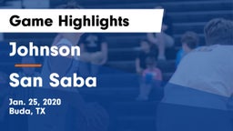 Johnson  vs San Saba  Game Highlights - Jan. 25, 2020