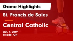 St. Francis de Sales  vs Central Catholic  Game Highlights - Oct. 1, 2019