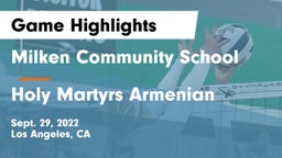 Milken Community School vs Holy Martyrs Armenian Game Highlights - Sept. 29, 2022