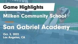 Milken Community School vs San Gabriel Academy Game Highlights - Oct. 3, 2022