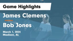 James Clemens  vs Bob Jones  Game Highlights - March 1, 2024