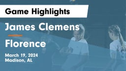 James Clemens  vs Florence  Game Highlights - March 19, 2024