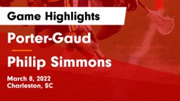 Porter-Gaud  vs Philip Simmons Game Highlights - March 8, 2022