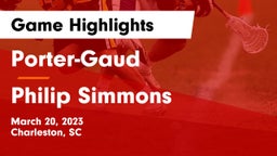 Porter-Gaud  vs Philip Simmons Game Highlights - March 20, 2023
