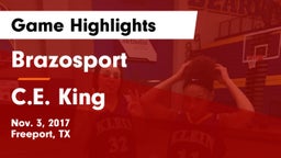 Brazosport  vs C.E. King  Game Highlights - Nov. 3, 2017