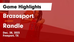 Brazosport  vs Randle  Game Highlights - Dec. 28, 2023