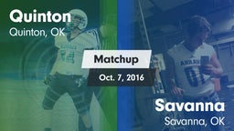Matchup: Quinton vs. Savanna  2016