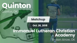 Matchup: Quinton vs. Immanuel Lutheran Christian Academy  2018