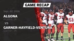 Recap: Algona  vs. Garner-Hayfield-Ventura  2016