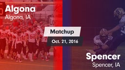 Matchup: Algona vs. Spencer  2016