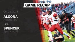 Recap: Algona  vs. Spencer  2016