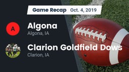 Recap: Algona  vs. Clarion Goldfield Dows  2019