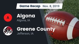 Recap: Algona  vs. Greene County  2019