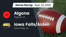 Recap: Algona  vs. Iowa Falls/Alden  2020