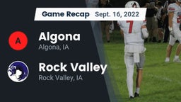 Recap: Algona  vs. Rock Valley  2022