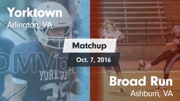 Matchup: Yorktown vs. Broad Run  2016