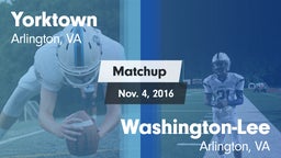 Matchup: Yorktown vs. Washington-Lee  2016