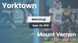 Matchup: Yorktown vs. Mount Vernon   2019