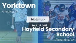 Matchup: Yorktown vs. Hayfield Secondary School 2019