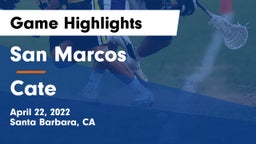 San Marcos  vs Cate  Game Highlights - April 22, 2022