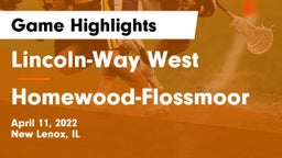 Lincoln-Way West  vs Homewood-Flossmoor  Game Highlights - April 11, 2022