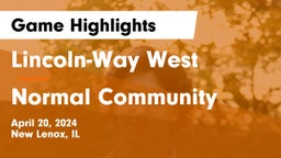 Lincoln-Way West  vs Normal Community Game Highlights - April 20, 2024