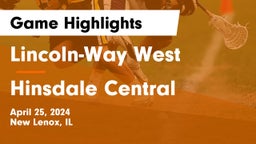 Lincoln-Way West  vs Hinsdale Central  Game Highlights - April 25, 2024