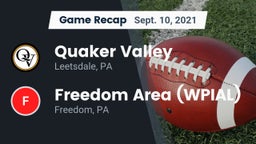 Recap: Quaker Valley  vs. Freedom Area  (WPIAL) 2021