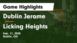 Dublin Jerome  vs Licking Heights  Game Highlights - Feb. 11, 2020