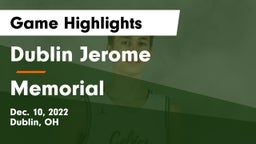 Dublin Jerome  vs Memorial  Game Highlights - Dec. 10, 2022