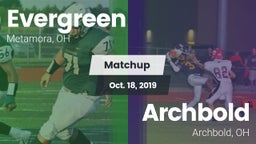 Matchup: Evergreen vs. Archbold  2019