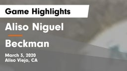 Aliso Niguel  vs Beckman  Game Highlights - March 3, 2020