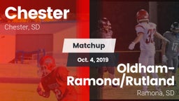 Matchup: Chester vs. Oldham-Ramona/Rutland  2019