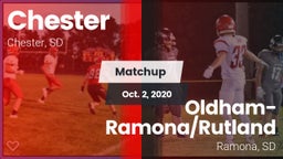 Matchup: Chester vs. Oldham-Ramona/Rutland  2020