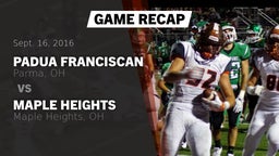 Recap: Padua Franciscan  vs. Maple Heights  2016