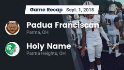 Recap: Padua Franciscan  vs. Holy Name  2018