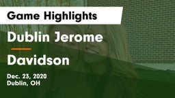 Dublin Jerome  vs Davidson  Game Highlights - Dec. 23, 2020