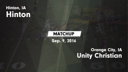 Matchup: Hinton vs. Unity Christian  2016